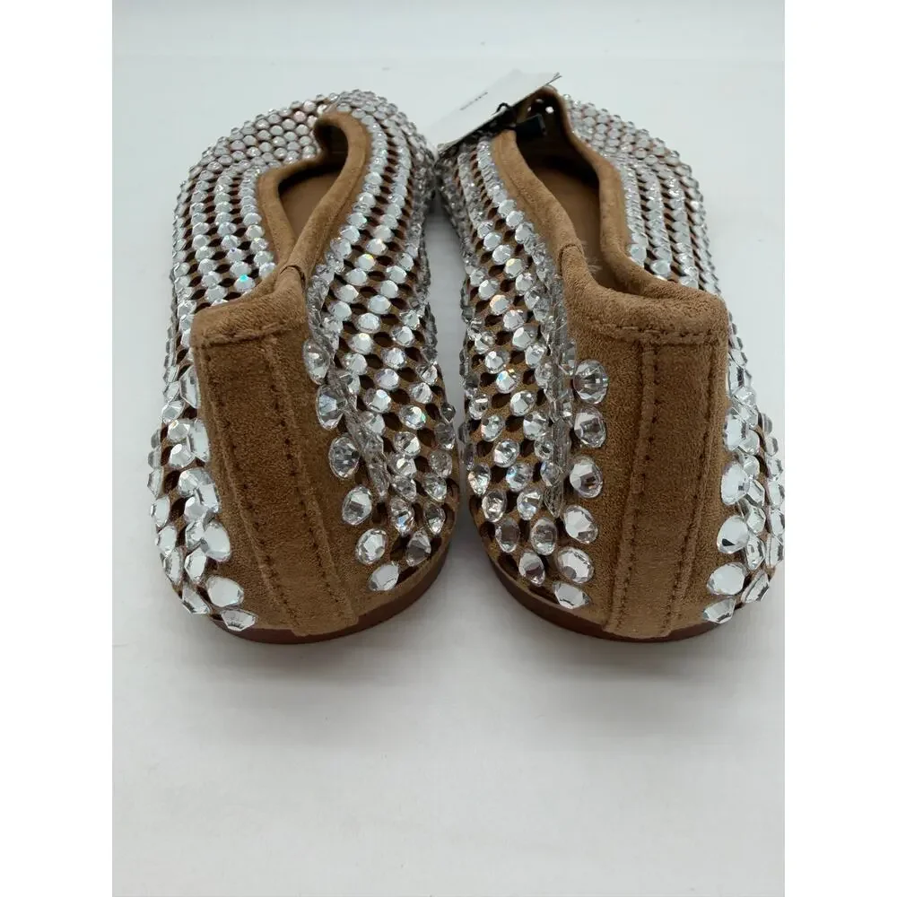 MNG Mango Glam Rhinestone Die Cut Ballet Casual Cream Elegant Flats EU 40 US 9 - Picture 5 of 8